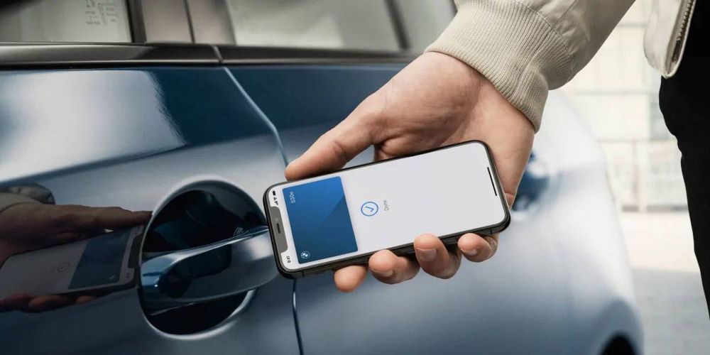 UWB digital key opening a car door
